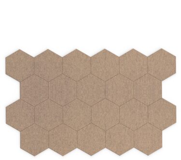 SMIT VISUAL Akoestische wandpanelen Hexagon - Set van 22 - Beige PET-vilt