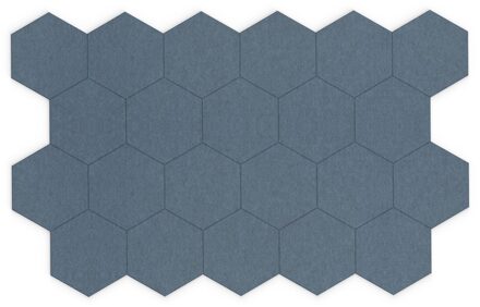 SMIT VISUAL Akoestische wandpanelen Hexagon - Set van 22 - Blauw PET-vilt