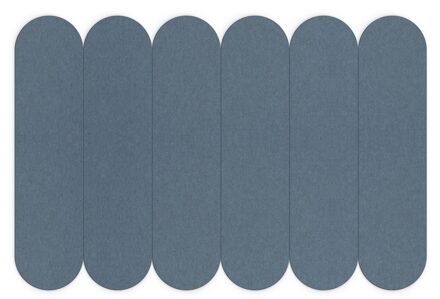 SMIT VISUAL Akoestische wandpanelen Ovaal - 30x120cm - Blauw - 6 stuks