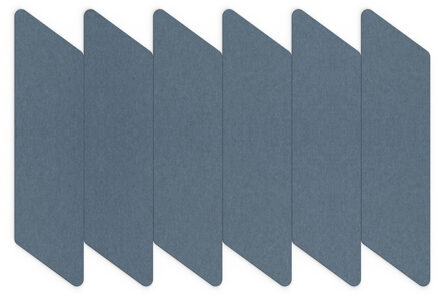 SMIT VISUAL Akoestische wandpanelen Parallellogram - 30x120cm - Blauw - 6 stuks