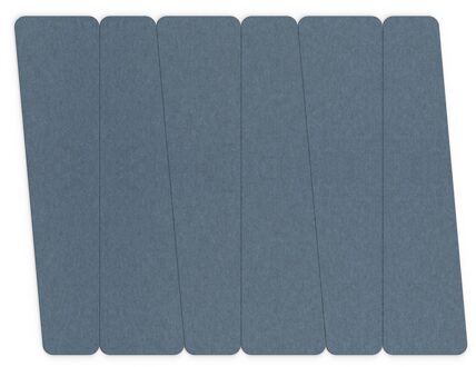 SMIT VISUAL Akoestische wandpanelen Trapezium - 30x120cm - Blauw - 6 stuks
