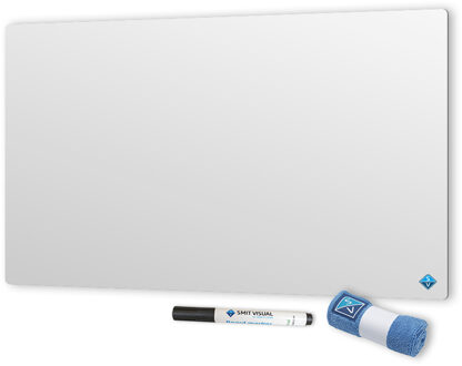 SMIT VISUAL Emaille whiteboard zonder rand - 90x120 cm Wit
