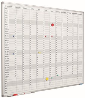 SMIT VISUAL Jaarplanner verticaal incl. maand-/dag-/cijferstroken - 90x120 cm
