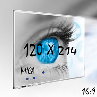 SMIT VISUAL Mica projectiebord / whiteboard 120x214 cm - 16:9 Wit