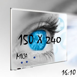 SMIT VISUAL Mica projectiebord / whiteboard 150x240 cm - 16:10 Wit
