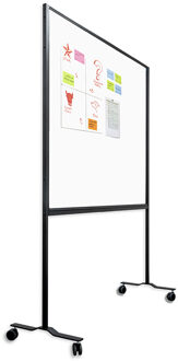SMIT VISUAL Verrijdbaar whiteboard werkbord / scheidingswand - Emaille - 120x150 c Wit