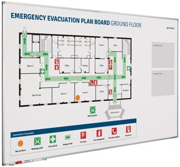 SMIT VISUAL Whiteboard Evacuatie verbeterbord - 100x100 cm