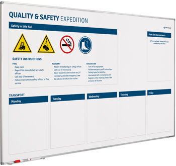 SMIT VISUAL Whiteboard Kwaliteit en Veiligheid verbeterbord - 120x200 cm