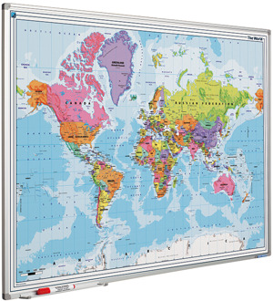 SMIT VISUAL Whiteboard landkaart - Wereld