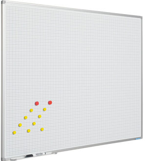 SMIT VISUAL Whiteboard met Ruit, 100 x 200 cm Wit