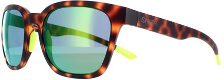 Smith Founder A84 X8 mat schildpad groene spiegel zonnebril Bruin