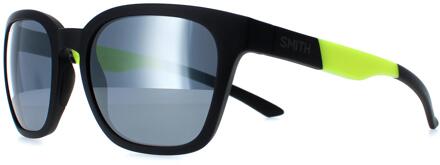 Smith Founder Slim PGC XB mat zwart geel chromapop zilver spiegel zonnebril - One Size