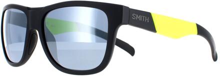 Smith Lowdown Slim/N PGC XB mat zwart geel chromapop zilver spiegel zonnebril