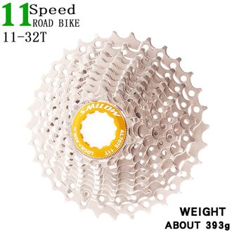 SMLLOW Fiets 11Speed 11-32 T Freewheel 11s Cassette Racefiets MTB Tandwiel voor UT DA K7 GX RIVAL1 Force1 1X systeem CX geel