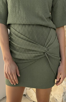 Smocked Twist Rok Army Groen
