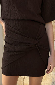 Smocked Twist Rok Choco Bruin