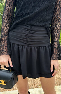 Smocked Waistband Skort Zwart