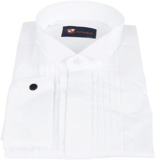 Smoking Overhemd Plisse Wit