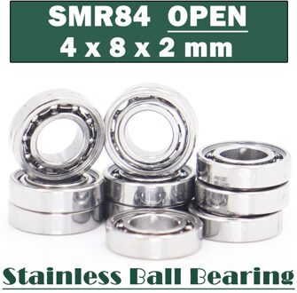 SMR84 Open Roestvrij Lager 4*8*2 Mm (10 Stuks) miniatuur Motor Hoge Precisie SMR84 Open Kogellagers