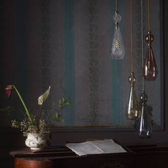 Smykke hanglamp goud, kristal helder, goud