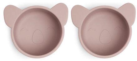 Snack Bowls Pink Koala 2-delig, Woodrose Roze/lichtroze