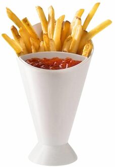 Snack Kegel Cup Frieten Plank Houder Diverse Saus Chips Snack Kegel Dip Cup Servies Wit Fries Dip En Kegel cup Snack