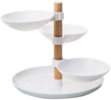 Snack Tray Gerechten Keuken Opslag Home Party Decoratie Japanse Creatieve Roterende Gedroogd Fruit Lade Verwijderbare Vier-Layer Snack