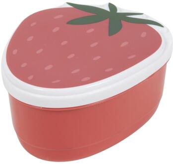 Snackbox aardbei 13x10,5x6,2cm rood