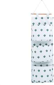 Snailhouse Afdrukken Opknoping Opbergtas Eenvoudige 3 Zakken Wandmontage Garderobe Muur Pouch Cosmetische Speelgoed Organizer Diversen Zakken cactus
