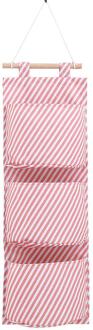 Snailhouse Afdrukken Opknoping Opbergtas Eenvoudige 3 Zakken Wandmontage Garderobe Muur Pouch Cosmetische Speelgoed Organizer Diversen Zakken roze stripes