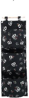 Snailhouse Afdrukken Opknoping Opbergtas Eenvoudige 3 Zakken Wandmontage Garderobe Muur Pouch Cosmetische Speelgoed Organizer Diversen Zakken wit flowers