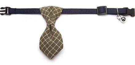 Snailhouse Fasual Business Leuke Pet Tij Gentleman Tie Hond Kat Foto Decoratie Mode Bruiloft Gestreepte Effen Kleur Stropdas leger groen diamond / S