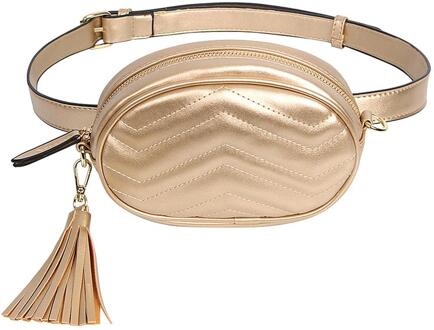 Snake Huid Taille Tas Vrouwen Mode Ronde Fanny Pack Dames Pu Lederen Reizen Heuptas Crossbody Hip Hop Borst Packs Goud