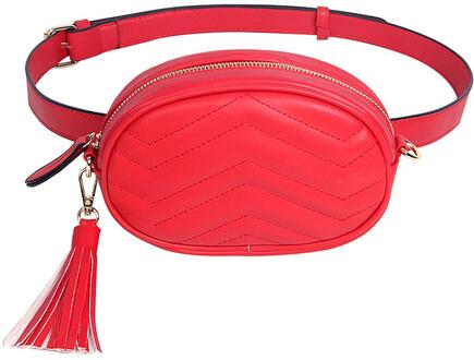 Snake Huid Taille Tas Vrouwen Mode Ronde Fanny Pack Dames Pu Lederen Reizen Heuptas Crossbody Hip Hop Borst Packs Rood