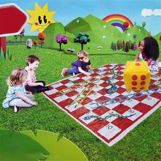 Snakes And Ladders Board Game Set Thick Pvc Game Mat Parent-child Interaction Toys Family Game For Outdoor Picnic