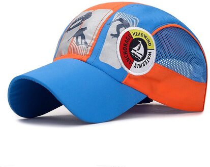 Snapback Sport Cap Size Meisjes Hip Snelle Droge Kinderen Zon Hop Jongen Hoed Zomer Outdoor Baseball Mesh 48-54Cm Northwood Hoeden Kids C blauw