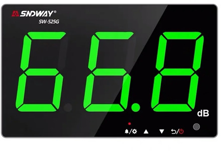 SNDWAY SW-525G Wall-mounted Sound Level Meter 30-130 db Digital Noise Meter Decibel Monitoring Noise / Sound Level Meter