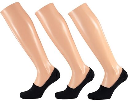 Sneaker enkelsokken met siliconen hiel - zwart - voor heren - 3x stuks pak - maat 42-47