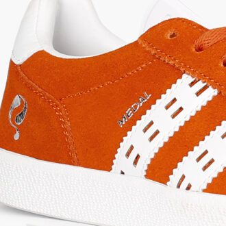 Sneaker medal classic retro oranje/wit - maat 42