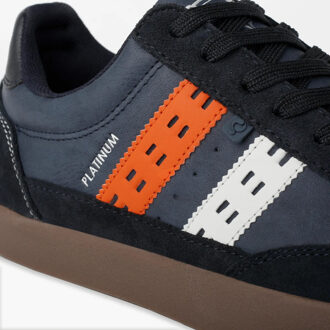 Sneaker platinum donkerblauw/oranje/wit - maat 45 Veelkleurig