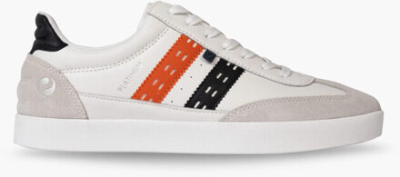 Sneaker platinum wit/donkerblauw/oranje - maat 47