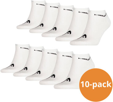 Sneaker sokken - Unisex Sneakersokken -  10 paar Witte Sokken - Maat 35/38