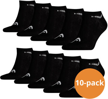 Sneaker sokken - Unisex Sneakersokken -  10 paar Zwarte Sokken - Maat 39/42
