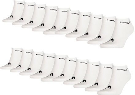 Sneaker sokken - Unisex Sneakersokken -  20 paar Witte Sokken - Maat 35/38