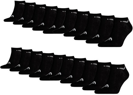 Sneaker sokken - Unisex Sneakersokken -  20 paar Zwarte Sokken - Maat 35/38
