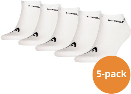 Sneaker sokken - Unisex Sneakersokken -  5 paar Witte Sokken - Maat 35/38