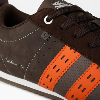 Sneaker typhoon sp donkerbruin/oranje - 44