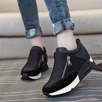 Sneakers 2020 Running Hiking Thick Bottom Platform Wedges Shoes Woman sports Sneakers Spring Autumn Fashion Ladies black Shoes