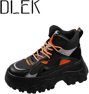 Sneakers Chunky HIgh Top Women Shoes Mixed Color Lace-up Round Toe Ins Trend Incresed Hot Sale 2020 Popular Women Casual Shoes