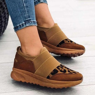 Sneakers Women Breathable Shoes New Design 2020 Casual Platform Wedge Fashion Sneaker With Leopard Flat Shoes 34-43
